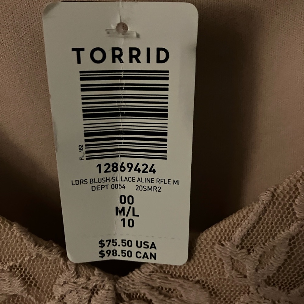 Torrid Blush Lace Dress Sz 00 NWT - Picture 2 of 6